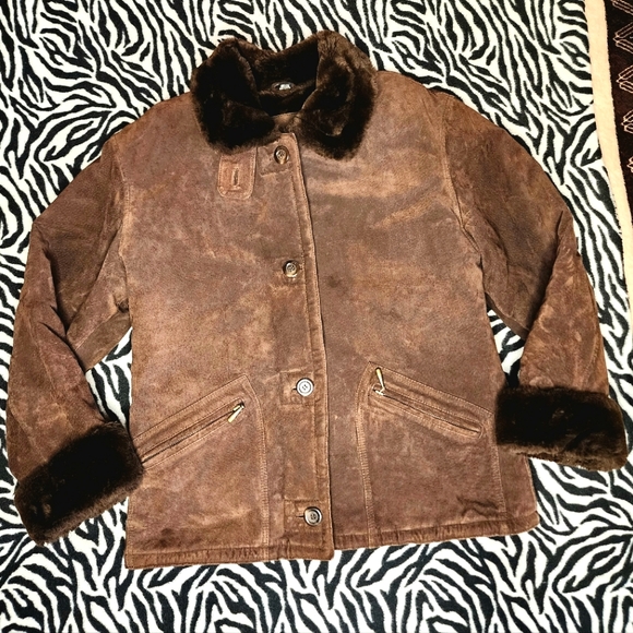 Vintage ST JOHNS BAY Suede Jacket Leather Women Medium - Picture 2 of 13